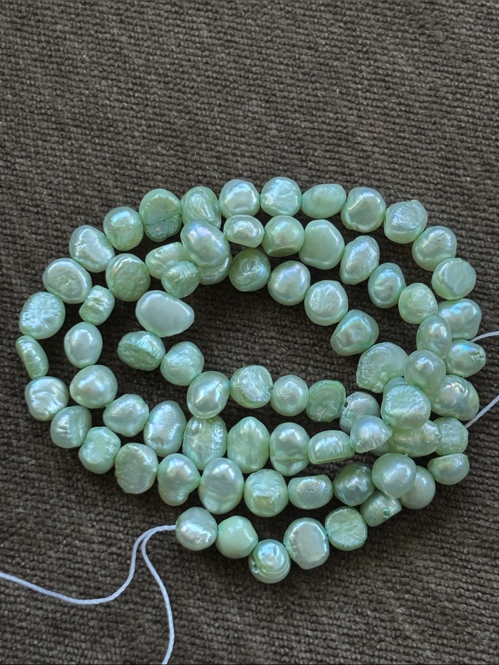 Crafting- Freshwater Baroque Pearl Strand Light Sea Seafoam Green 75 Count